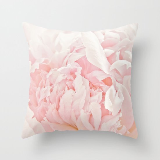 Peony Heart Throw Pillow