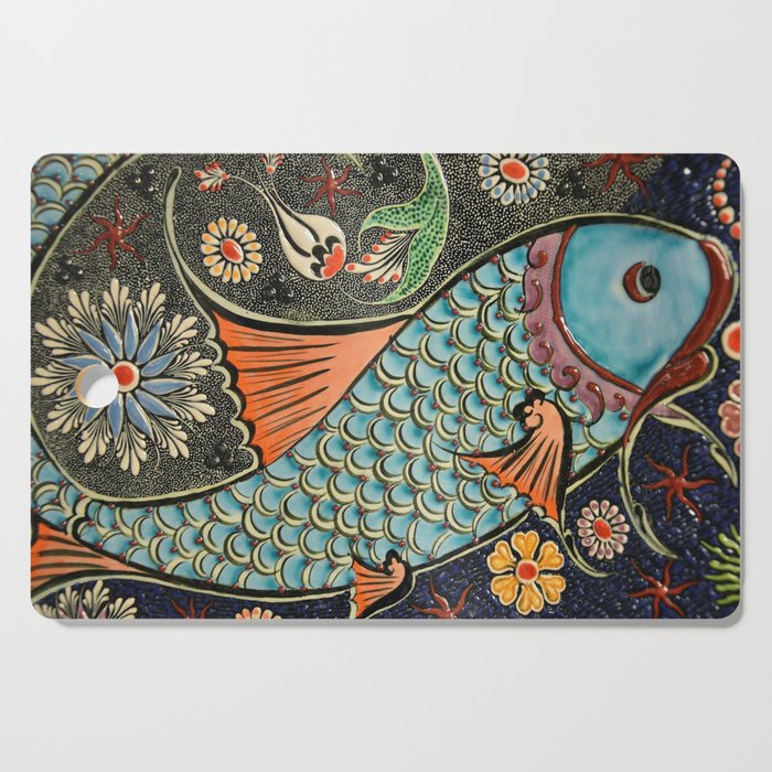Mosaic Fish Tile Art Cutting Board