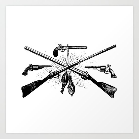 Vintage Gun Collage #2 Art Print