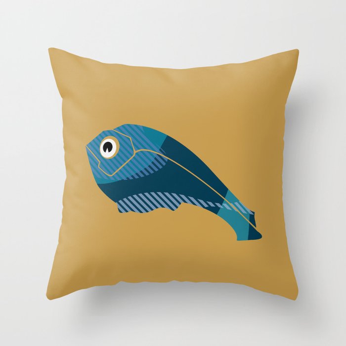 Geometric Fish Throw Pillow