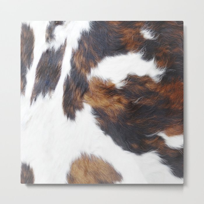 Kisses From The West Ver 2 - Faux Cowhide Print Metal Print