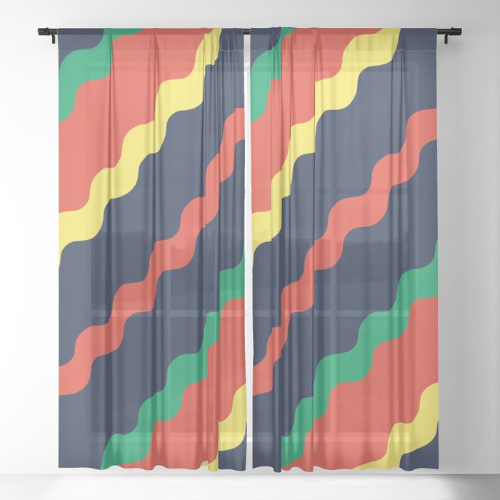 Squiggles Bright & Bold Sheer Curtain