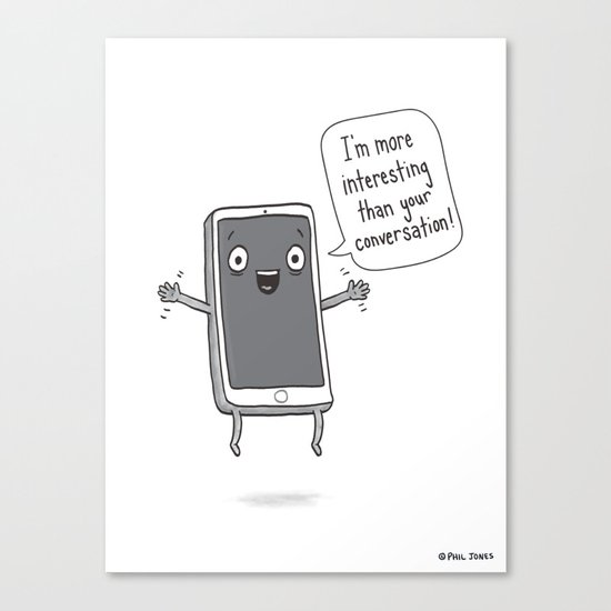 Distracting Little Phone Canvas Print