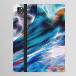 Colorful And Vibrant Wavy Liquid Paint Design iPad Folio Case