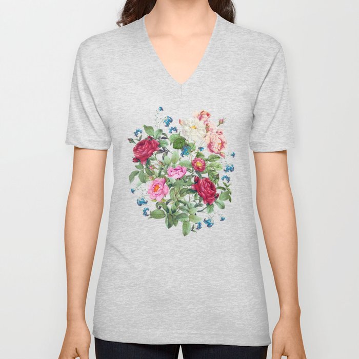 Roses garden II V Neck T Shirt