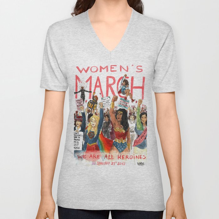 Women's March 2017 V Neck T Shirt