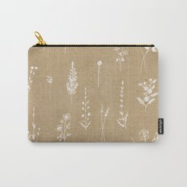 Wildflowers kraft Carry-All Pouch | Drawing, Kraft, Wildflowers, Botanical, Flowers, Ink, White, Paper, Floral, Collage 