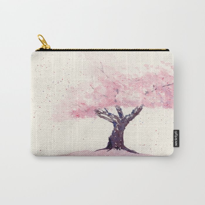 Spring in Pink , Cherry Blossm, Art Watercolor Painting by Suisai Genki  Carry-All Pouch