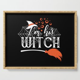 I'm His Witch Funny Halloween Cool Serving Tray