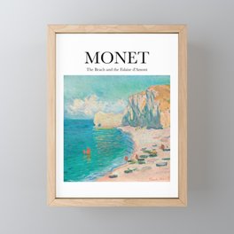 Monet - The Beach and the Falaise d'Amont Framed Mini Art Print