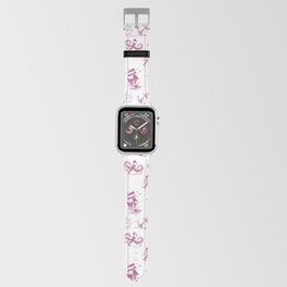 Magenta Silhouettes Of Vintage Nautical Pattern Apple Watch Band