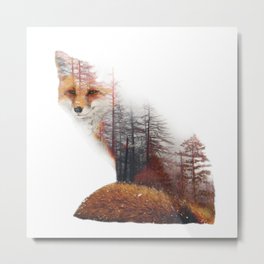 Misty Fox Metal Print | Woods, Fall, Animal, Misty, Graphicdesign, Watercolor, Jungle, Pretty, Concept, Digital 