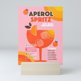 Retro Cocktail Nº1 Aperol Spritz Mini Art Print