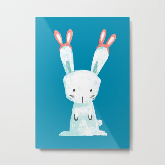 Four Eared Bunny Metal Print