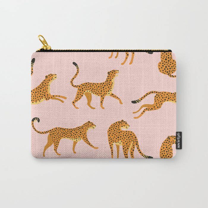 Leopard jaguar pink memphis pattern Carry-All Pouch