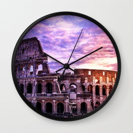 Colosseum at sunset Wall Clock