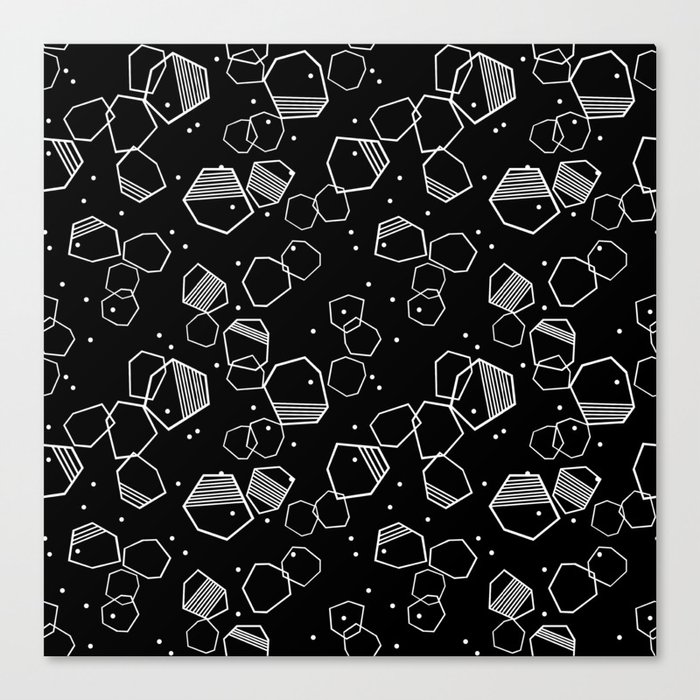 Minimal Black And White Geometric Shapes Abstract Dot Pattern