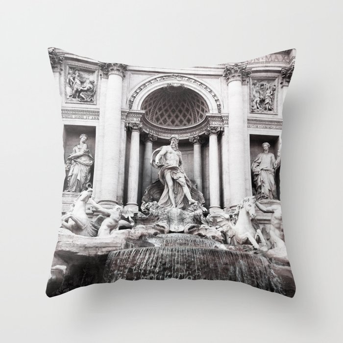 I wished for happiness - trevi fountain Throw Pillow