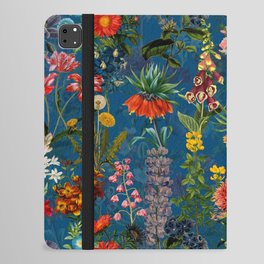 Vintage & Shabby Chic - Blue Midnight Spring Botancial Flower Garden iPad Folio Case