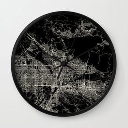 San Bernardino USA - City Map - Black and White Aesthetic Wall Clock