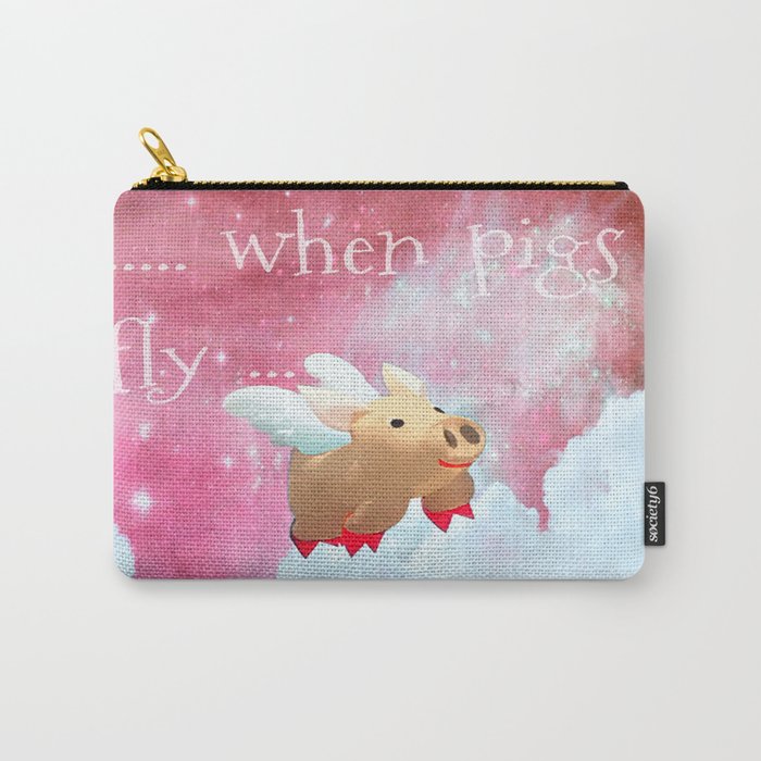 When Pigs Fly - Pink Sky Carry-All Pouch
