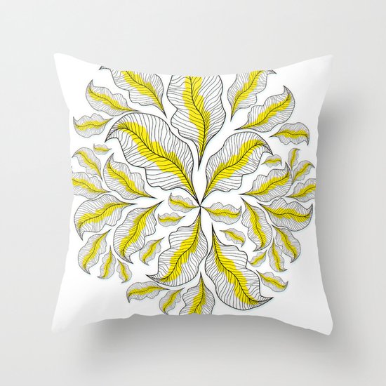 yellow---line Throw Pillow