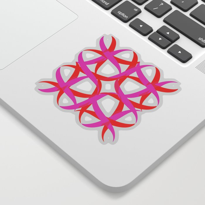 Hot pink and red abstract pattern Sticker