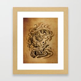 Hannya Dragon Framed Art Print