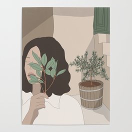 Woman with an olive branch Poster