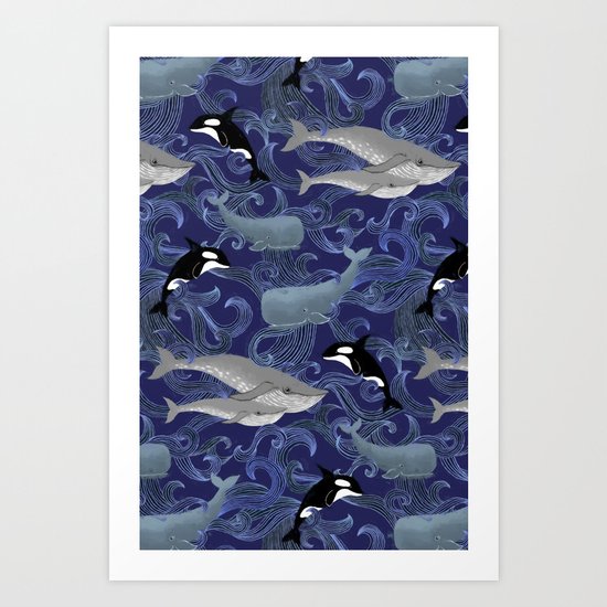 Beautiful Ocean Giants - purple Art Print