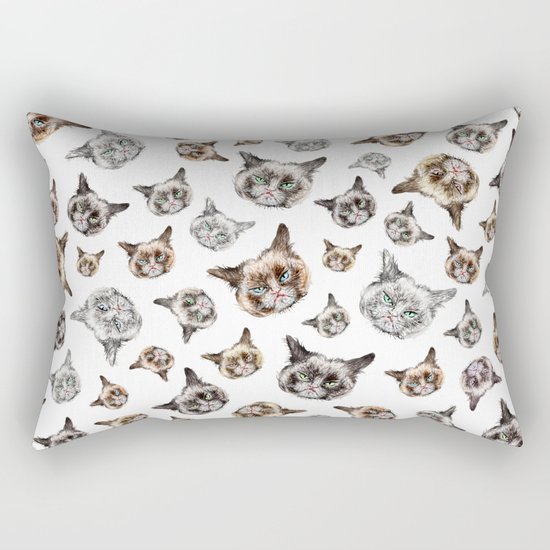 Cat Power on White Rectangular Pillow