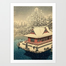 Shrine of Benten Inokashira in snow Hasui Kawase Art Print