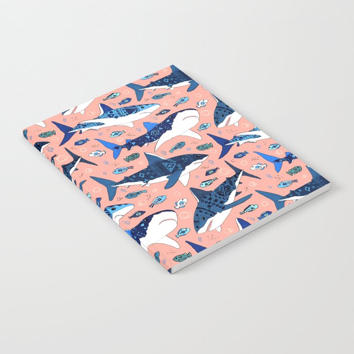 Sharks On Blush Notebook