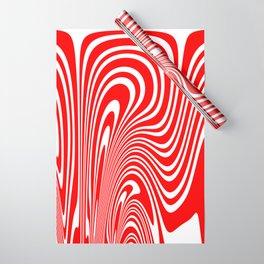 Groovy Psychedelic Swirly Trippy Funky Candy Cane Abstract Digital Art Wrapping Paper