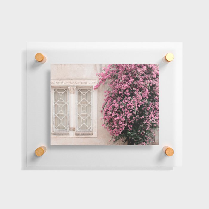 Pretty Window - Bougainvillea Flowers - Minimalist Portugal Travel Photography By Ingrid Beddoes Floating Acrylic Print