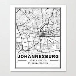 Johannesburg tourist map Canvas Print