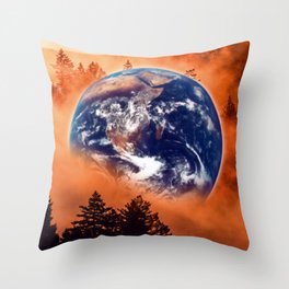 Planet Earth Forest Throw Pillow