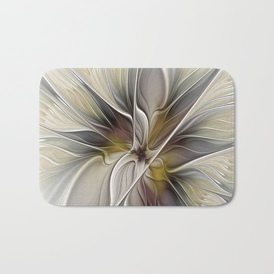 Floral Abstract, Fractal Art Bath Mat