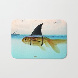 goldfish with a shark fin Bath Mat | Beagoldfish, Goldfish, Animal, Brilliantdisguise, Sky, Fin, Liveinthemoment, Goldfishsharkfin, Sharkfin, Boat 