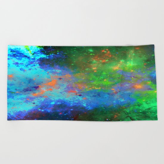 Speed Of Light - Abstract space painting Beach Towel