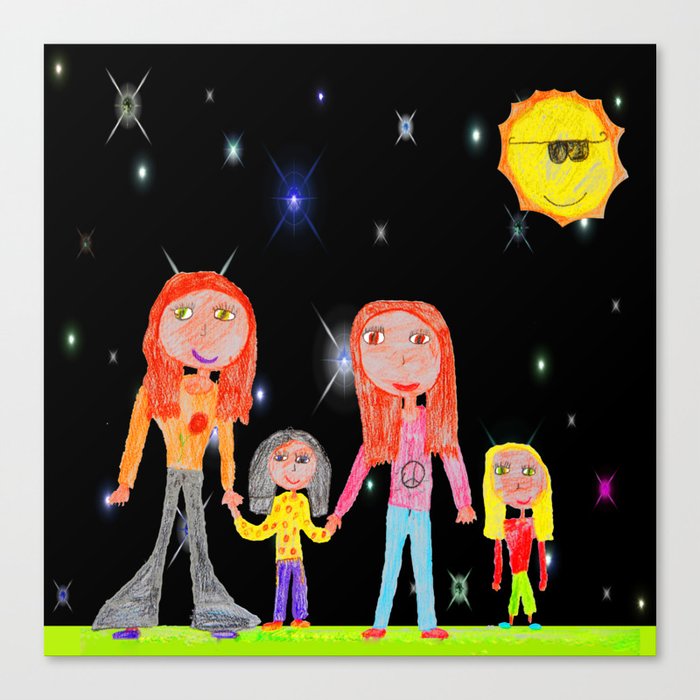 Space Hippie Girls Kids Painting Canvas Print By Azima Society6