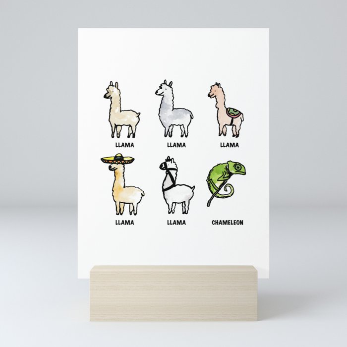Llama Chameleon (You Come and Go) Mini Art Print