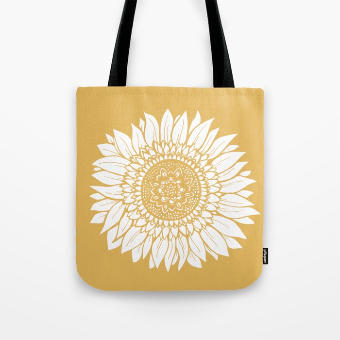 Yellow Sunflower Drawing Tote Bag