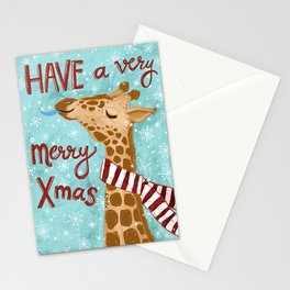 Xmas Giraffe Stationery Card