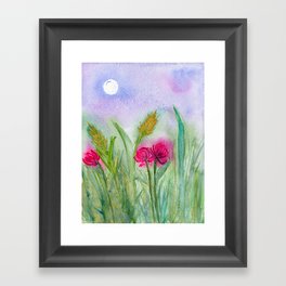 moonlit meadow Framed Art Print