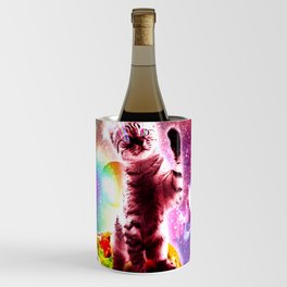 Outer Space Taco Cat - Rainbow Laser Eyes, Burrito Wine Chiller