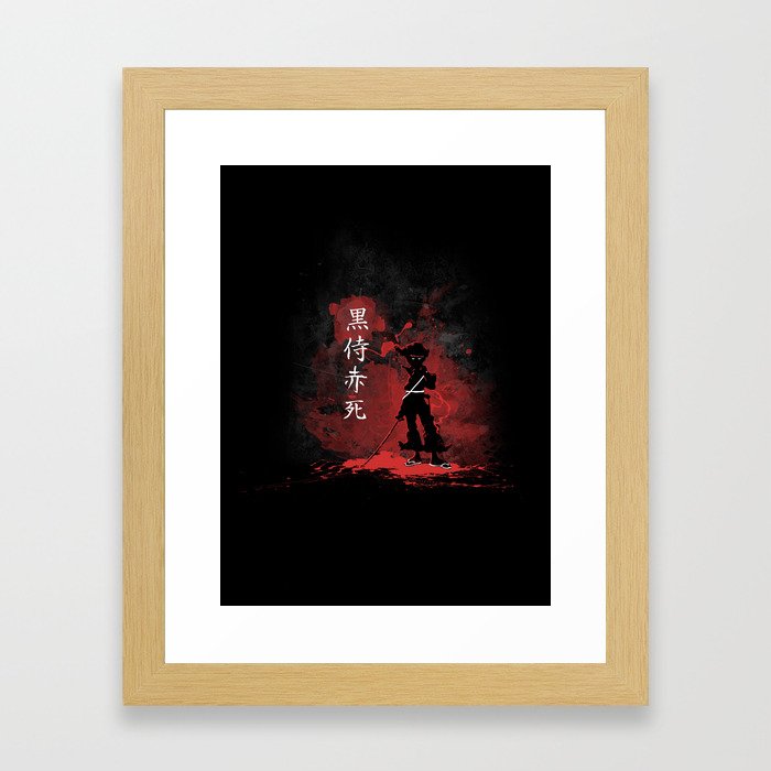 Black Samurai Red Death Framed Art Print