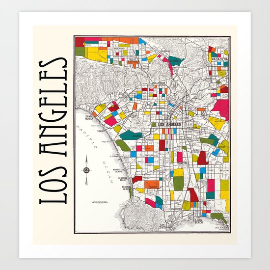 Los Angeles Streets Art Print