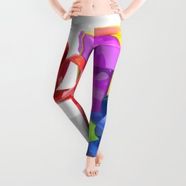 Three gift boxes on white surface - 3D rendering Leggings