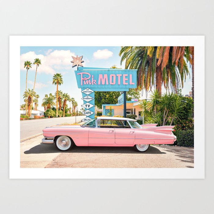 Pink Motel Art Print